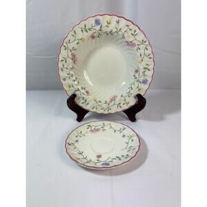 Vintage Johnson Brothers "Summer Chintz" Bowl & Saucer Set | Made in England